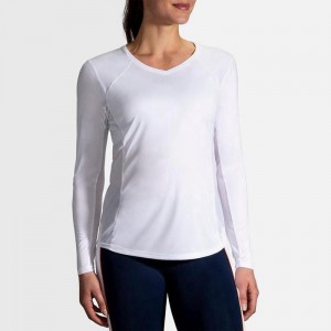 آستین بلند ورزشی زنانه بروکس مدل Brooks Women's Stealth Long Sleeve|سفید