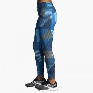 لگ ورزشی زنانه بروکس مدل Brooks Women's Method 7/8 Tight|آبی طرح دار