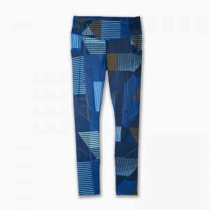 لگ ورزشی زنانه بروکس مدل Brooks Women's Method 7/8 Tight|آبی طرح دار