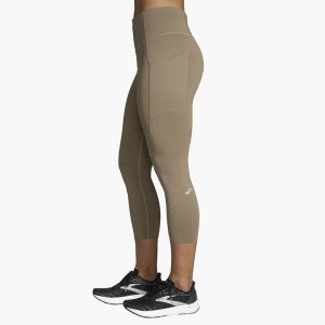 لگ ورزشی زنانه بروکس مدل Brooks Women's Method 3/4 Tight|خاکی