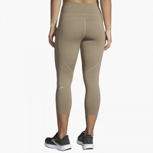 لگ ورزشی زنانه بروکس مدل Brooks Women's Method 3/4 Tight|خاکی