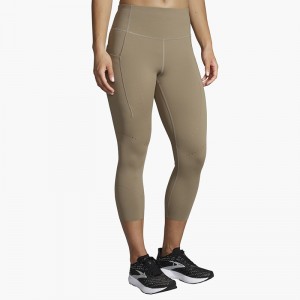 لگ ورزشی زنانه بروکس مدل Brooks Women's Method 3/4 Tight|خاکی