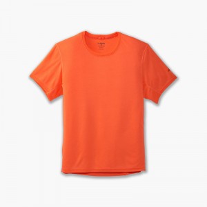 تیشرت ورزشی مردانه بروکس مدل Brooks Men's Distance Short Sleeve|نارنجی