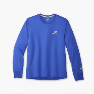 آستین بلند ورزشی مردانه بروکس مدل Brooks Men's Distance Graphic Long Sleeve|آبی