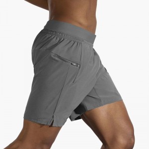 شورت ورزشی مردانه بروکس مدل Brooks Men's Sherpa 7" 2-in-1 Short|طوسی