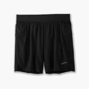 شورت ورزشی مردانه بروکس مدل Brooks Men's Sherpa 7" 2-in-1 Short|مشکی