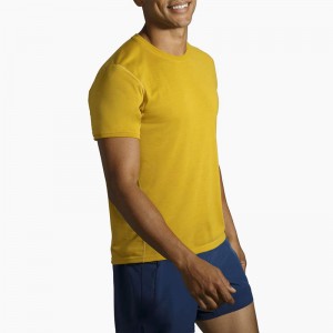 تیشرت ورزشی مردانه بروکس مدل Brooks Men's Distance Short Sleeve|زرد