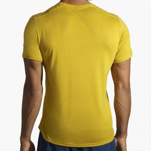 تیشرت ورزشی مردانه بروکس مدل Brooks Men's Distance Short Sleeve|زرد