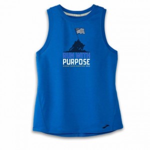 تاپ ورزشی مردانه بروکس مدل Brooks Men's Distance Graphic Tank|آبی طرح دار