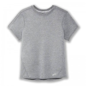 تیشرت ورزشی زنانه بروکس مدل Brooks Women Distance Short Sleeve|طوسی