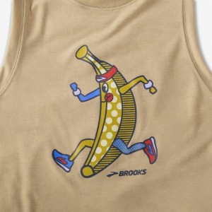 تاپ ورزشی زنانه بروکس مدل Brooks Women's Distance Graphic Tank Top|کرم طرح دار