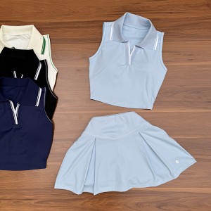 ست کراپ دامن ورزشی زنانه Women's sports crop skirt set|کشاله دار