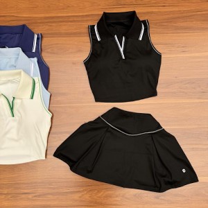 ست کراپ دامن ورزشی زنانه Women's sports crop skirt set|کشاله دار