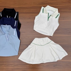 ست کراپ دامن ورزشی زنانه Women's sports crop skirt set|کشاله دار