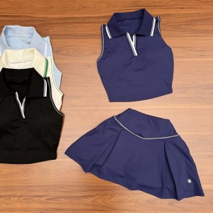 ست کراپ دامن ورزشی زنانه Women's sports crop skirt set|کشاله دار