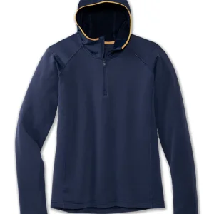 هودی نیم زیپ ورزشی مردانه بروکس مدل Brooks Men's Thermal Hoodie|سرمه ای