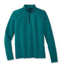 هودی نیم زیپ ورزشی مردانه بروکس مدل Brooks Men's Thermal Hoodie|سبز اقیانوسی