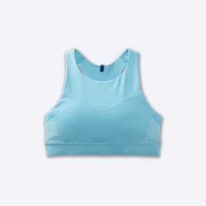 نیم تنه ورزشی زنانه بروکس مدل Brooks 3 Pocket Sports Bra|آبی یخی