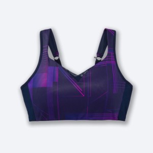 نیم تنه ورزشی زنانه بروکس مدل Brooks Convertible Sports Bra|سرمه ای طرح دار