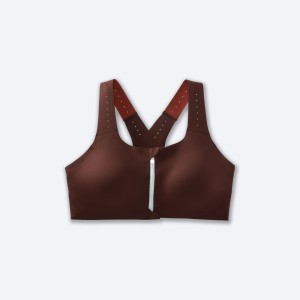 نیم تنه ورزشی زنانه بروکس مدل Brooks Dre Zip 2.0 Sports Bra|مسی کشمشی