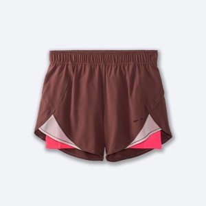 شورت ورزشی زنانه بروکس مدل Brooks Women's Chaser5" 2-in-1 Short|سفالی