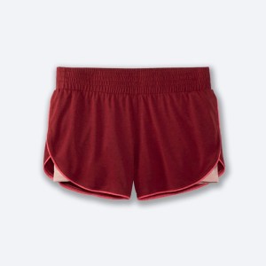 شورت ورزشی زنانه بروکس مدل Brooks Women's Rep 3" 2-in-1 Short|صورتی تند