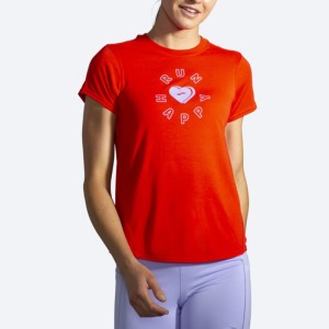 تیشرت ورزشی زنانه بروکس مدل Brooks Women's Distance Graphic Short Sleeve