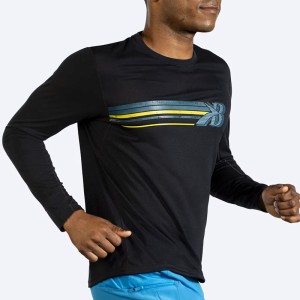 آستین بلند ورزشی مردانه بروکس مدل Brooks Men's Distance Graphic Long Sleeve