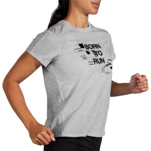 تیشرت ورزشی زنانه بروکس مدل Brooks Women's Distance Graphic Short Sleeve