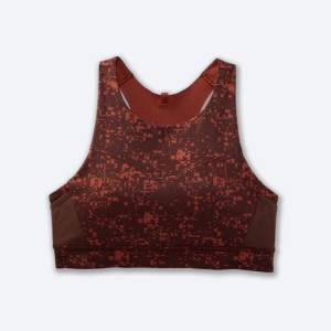 نیم تنه ورزشی زنانه بروکس مدل Brooks 3 Pocket Sports Bra|مسی کشمشی