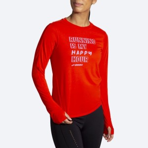 آستین بلند ورزشی زنانه بروکس مدل Brooks Women's Distance Graphic Long Sleeve