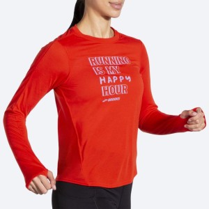 آستین بلند ورزشی زنانه بروکس مدل Brooks Women's Distance Graphic Long Sleeve