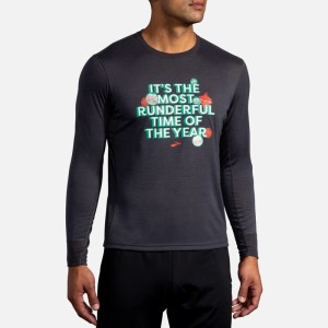 آستین بلند ورزشی مردانه بروکس مدل Brooks Men's Distance Graphic Long Sleeve