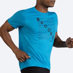 تیشرت ورزشی مردانه بروکس مدل Brooks Men's Distance Graphic Short Sleeve