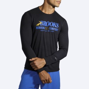 آستین بلند ورزشی مردانه بروکس مدل Brooks Men's Distance Graphic Long Sleeve