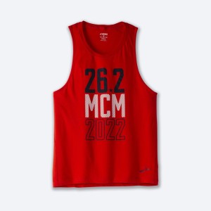 تاپ ورزشی مردانه بروکس مدل Brooks Men's Distance GraphicTank|قرمز