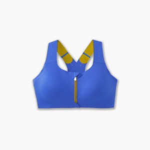 نیم تنه ورزشی زنانه بروکس مدل Brooks Dre Zip 2.0 Sports Bra| آبی