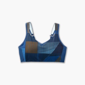 نیم تنه ورزشی زنانه بروکس مدل Brooks Convertible Sports Bra| آبی طرح دار