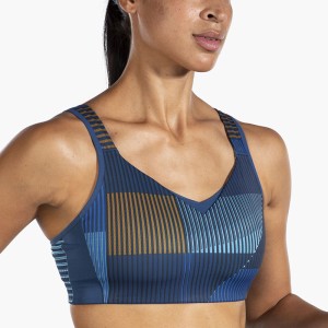 نیم تنه ورزشی زنانه بروکس مدل Brooks Convertible Sports Bra| آبی طرح دار