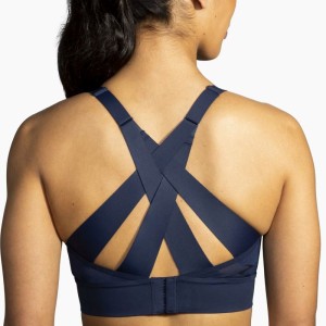 نیم تنه ورزشی زنانه بروکس مدل Brooks Interlace Sports Bra| سرمه ای