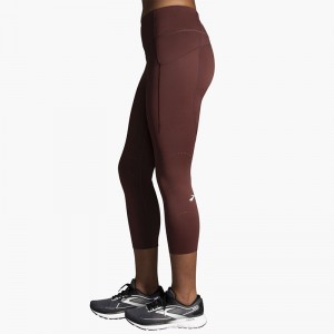 لگ ورزشی زنانه بروکس مدل Brooks Women's Method 3/4 Tight|قهوه ای