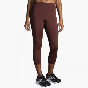 لگ ورزشی زنانه بروکس مدل Brooks Women's Method 3/4 Tight|قهوه ای