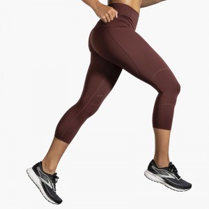 لگ ورزشی زنانه بروکس مدل Brooks Women's Method 3/4 Tight|قهوه ای