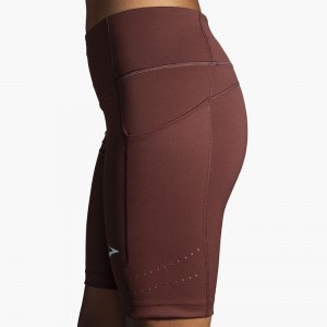 شورت تایت ورزشی زنانه بروکس مدل Brooks Women's Method8" Short Tight|قهوه ای