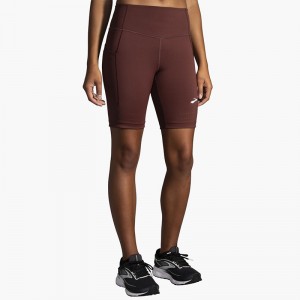 شورت تایت ورزشی زنانه بروکس مدل Brooks Women's Method8" Short Tight|قهوه ای