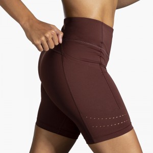 شورت تایت ورزشی زنانه بروکس مدل Brooks Women's Method8" Short Tight|قهوه ای