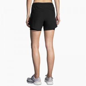 شورت ورزشی زنانه بروکس مدل Brooks Women's Chaser5" 2-in-1 Short|مشکی