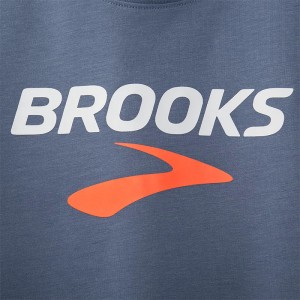 تیشرت ورزشی مردانه بروکس مدل Brooks Men's Distance Short Sleeve|آبی آسمانی طرح دار