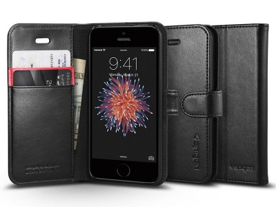 کیف محافظ چرمی اسپیگن Spigen Wallet S Case For Apple iPhone SE