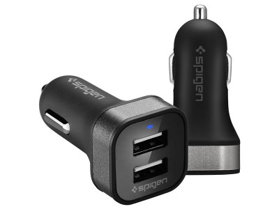 شارژر فندکی اسپیگن Spigen F24QC Dual Port USB Car Charger